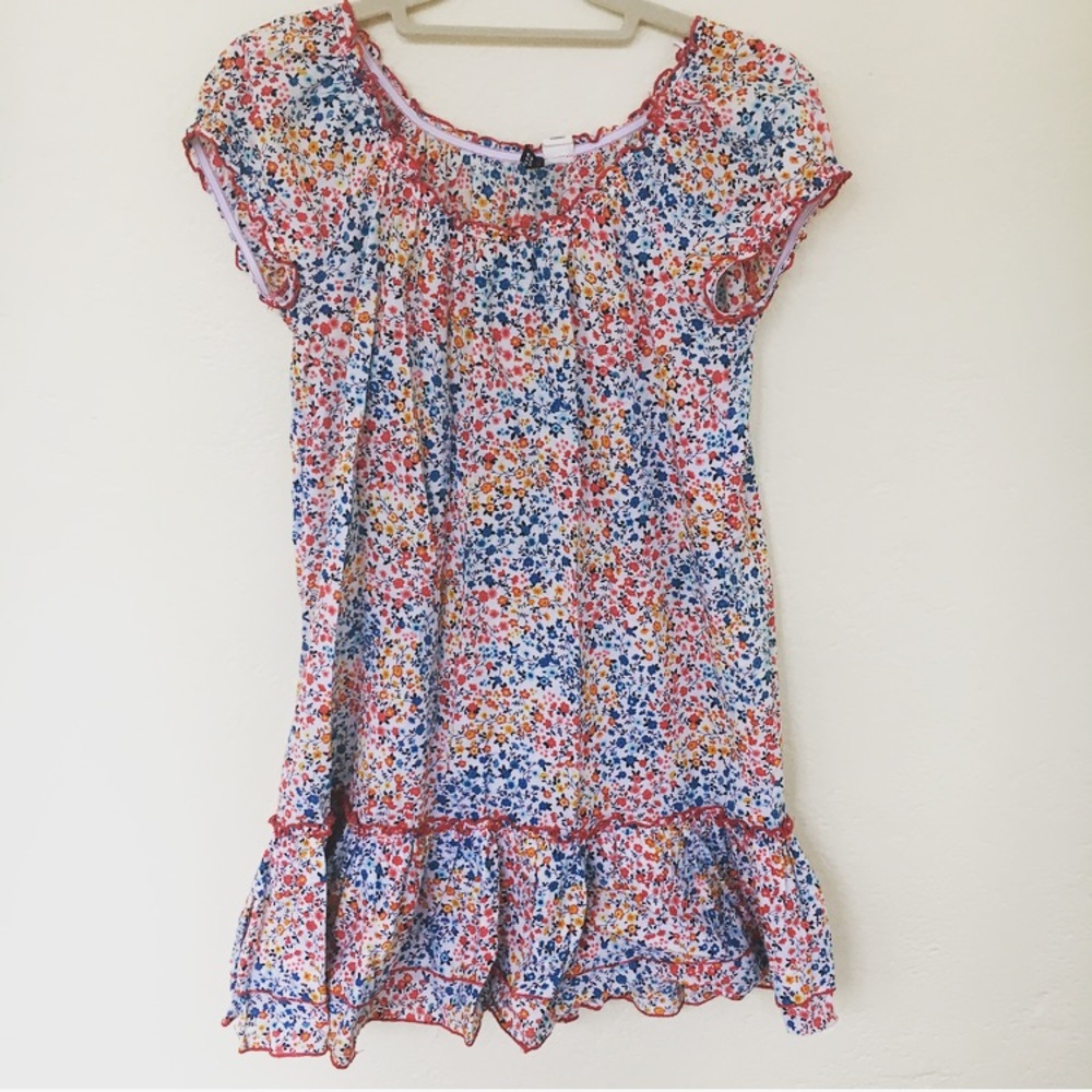 H&M floral ruffled beach dress sz 8